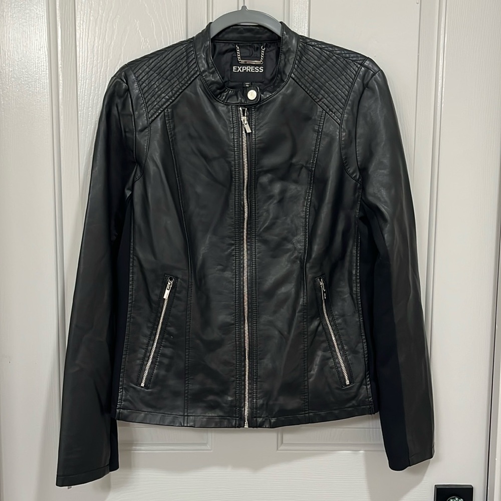 XL Express Black Faux Leather Jacket